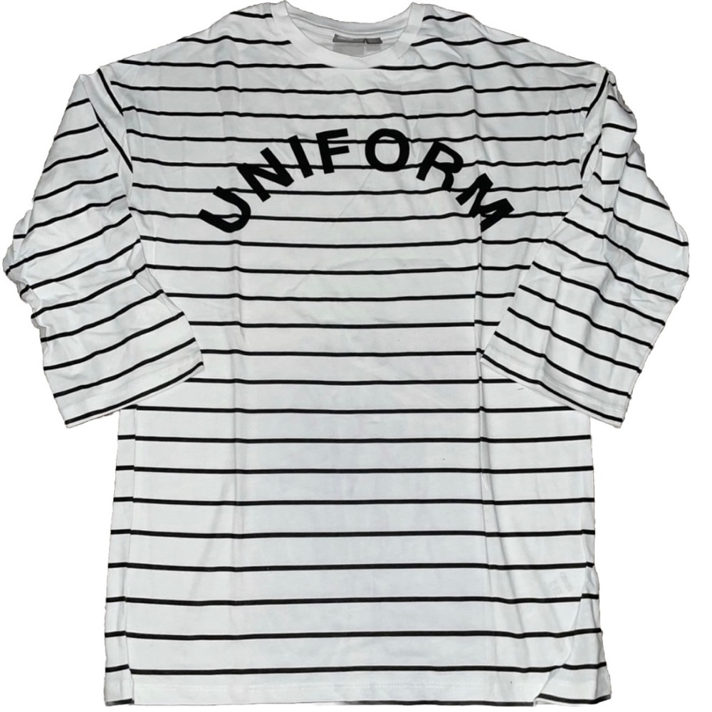 ASOS uniform striped 3/4  sleeve shirt size small